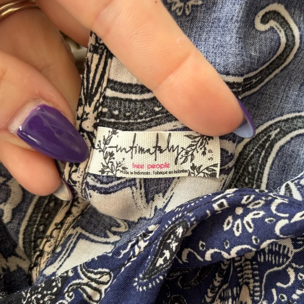 Free People Beaux Bandana Print High Neck Slip Dress small boho festival‎